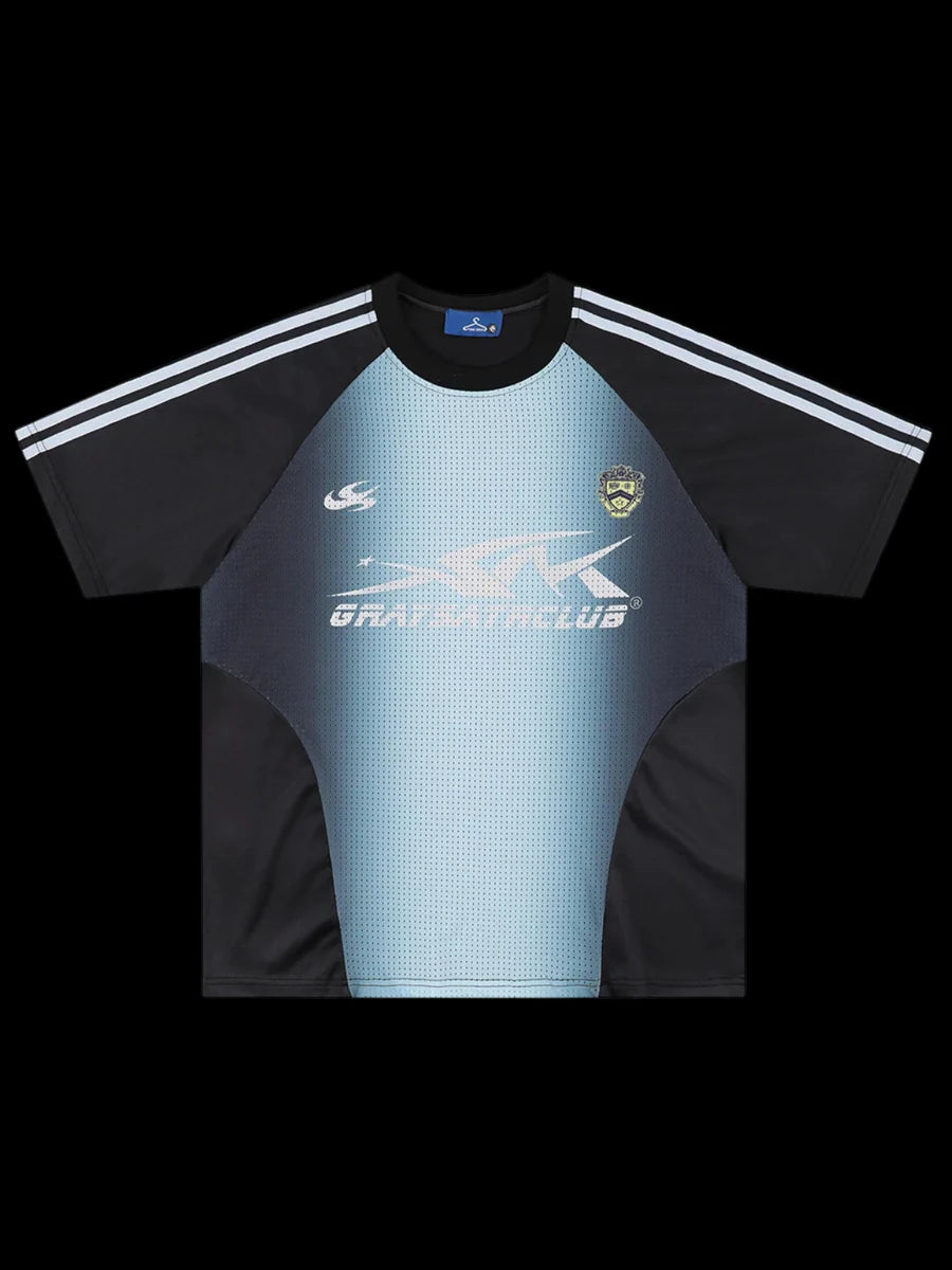OVER5IZE "seer" JERSEY BLACK & BLUE
