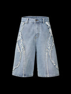 OVER5IZE "cyanide" JORTS LIGHT BLUE