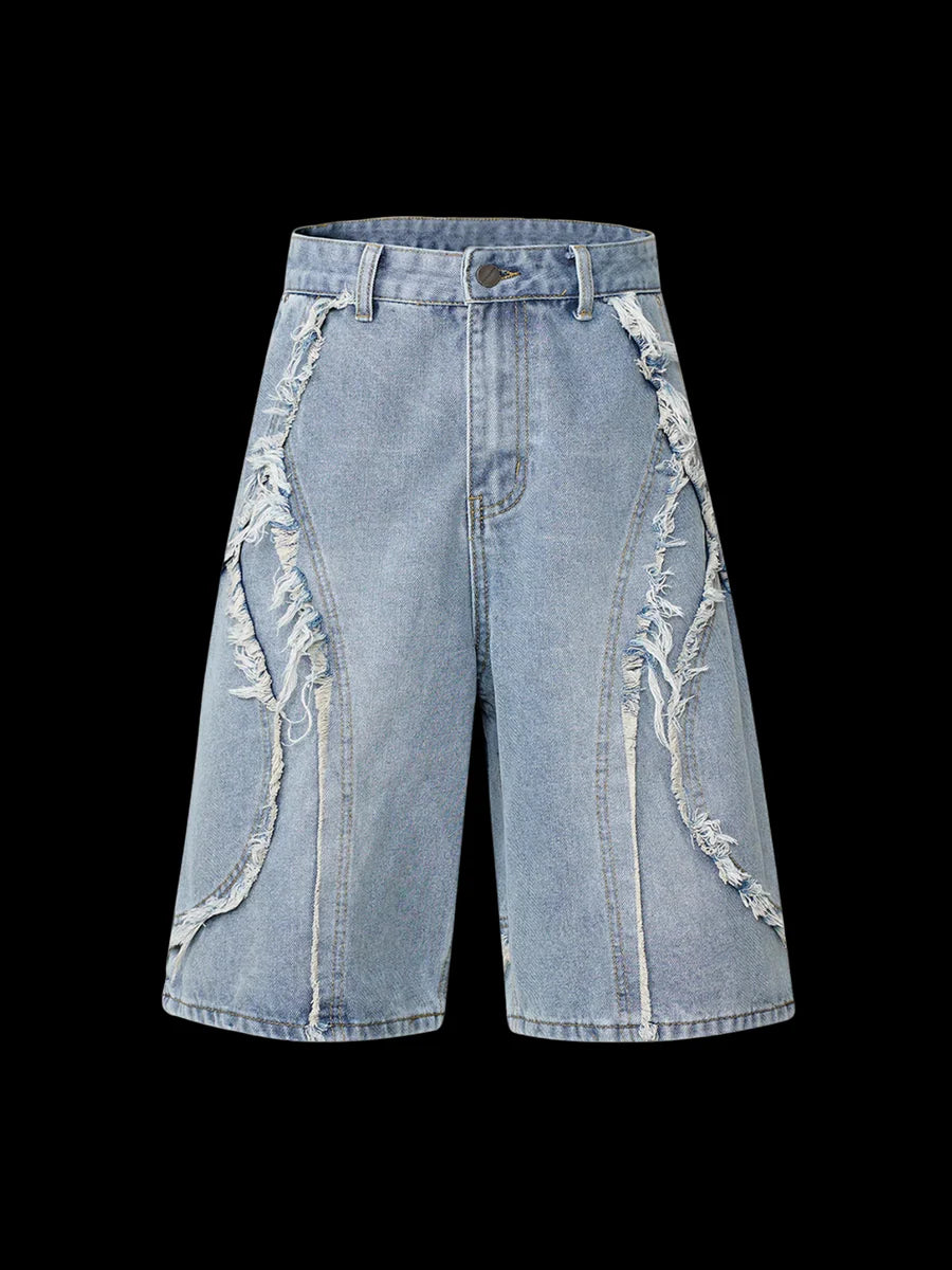 OVER5IZE "cyanide" JORTS LIGHT BLUE
