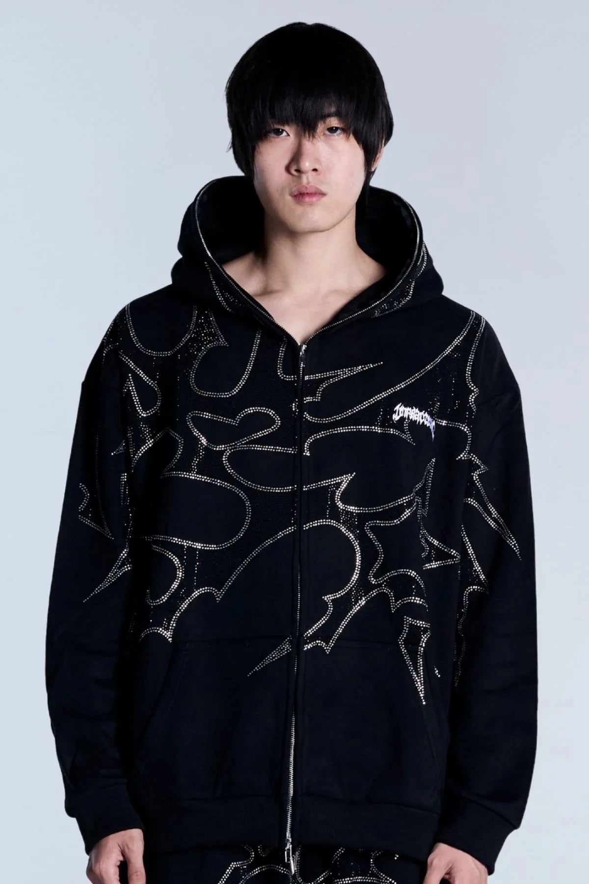 THORNS ZIP HOODIE BLACK