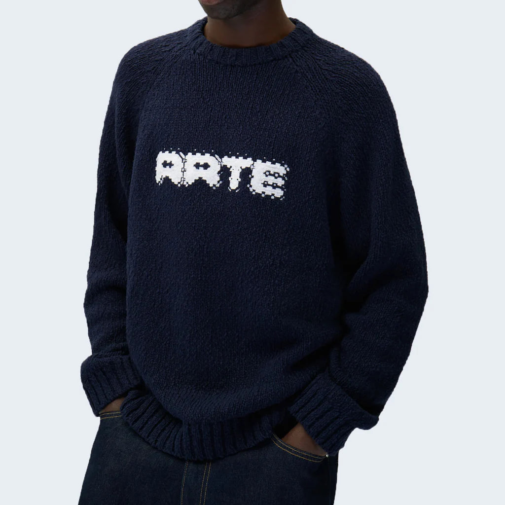 Pixel Front Knit Navy