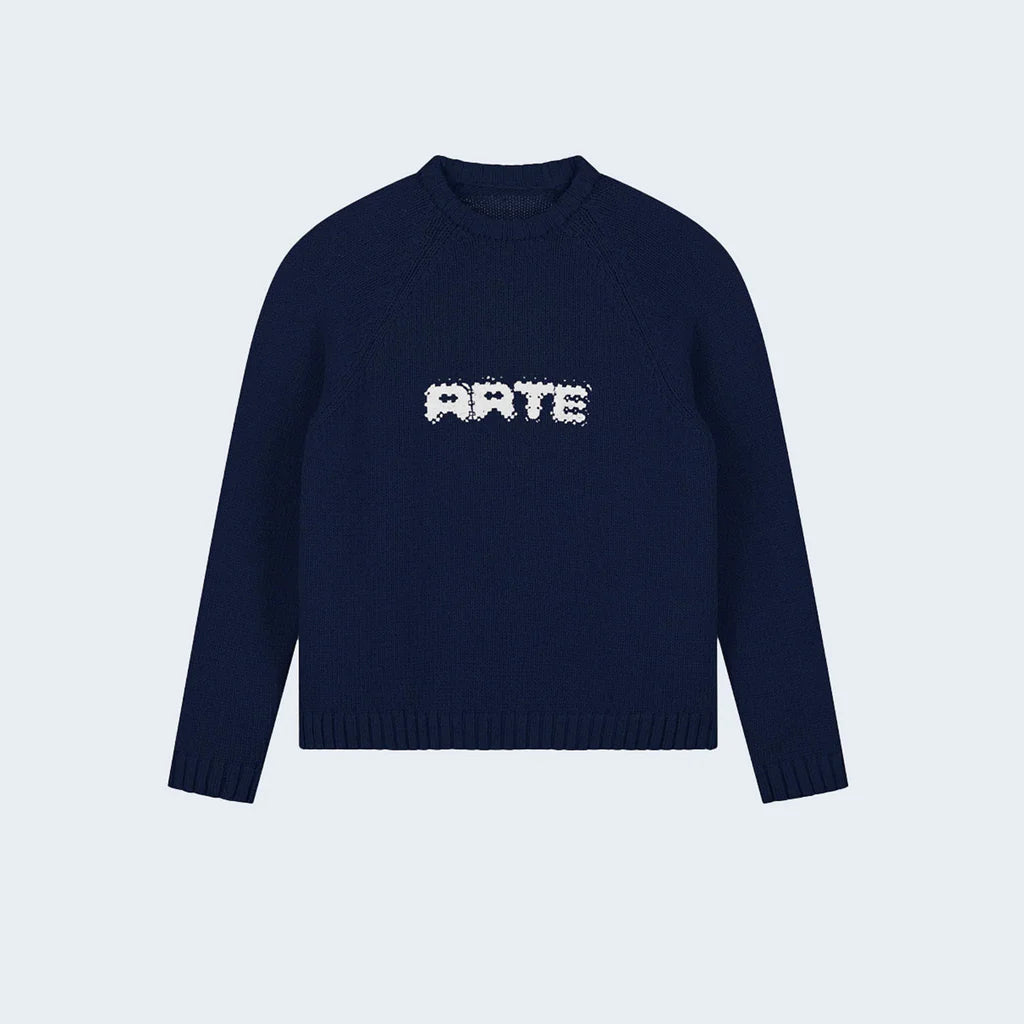 Pixel Front Knit Navy