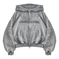 ERODE WAVE ZIPPED HOODIE GREY