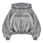 ERODE WAVE ZIPPED HOODIE GREY